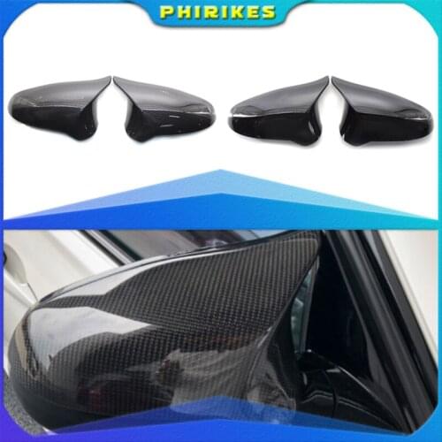 A Pair Carbon Fiber Car Door Rear View Side Mirror Cover Rearview Mirror Cap Replacement For BMW F80 M3 F82 M4 2015-2018