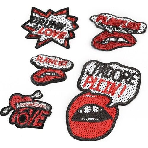 2021 New Cloth Sticker Bag Accessories Clothing Accessories Ironing Patch Patch Letter Mouth Computer Embroidery