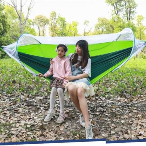 Portable Outdoor Mosquito Net 260x150cm Parachute Hammock Camping Hanging Sleeping Bed Swing Double Chair Hanging Bed WJ526