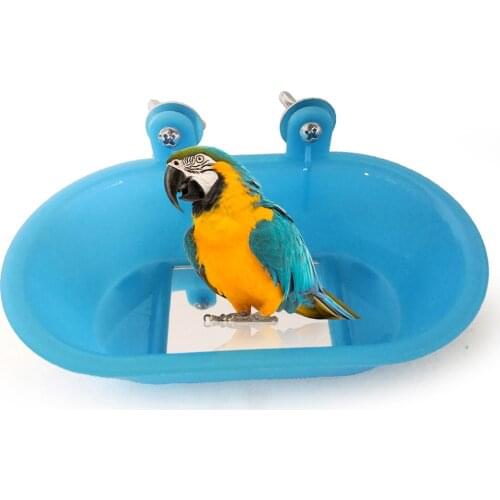 Parrot Bathtub With Mirror Bird Mirror Bath Shower Box Mirror Toy For Budgerigar Peony Bird Toys Pet Bird Cage Accessories #W0