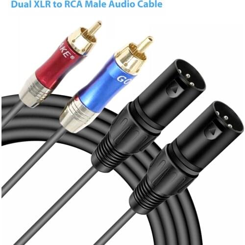 Metal plug Professional Audio Link Cable Dual 5ft XLR Female/Male to RCA Male Audio Cable For Connection And Signal Transfer