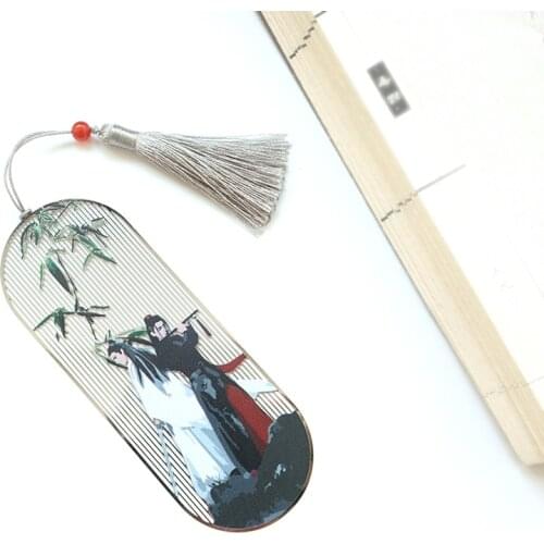 1pc Creative Grandmaster of Demonic Cultivation Wei Wuxian Prop Untamed Bamboo Bookmark Cosplay Decor for Women Men Gift