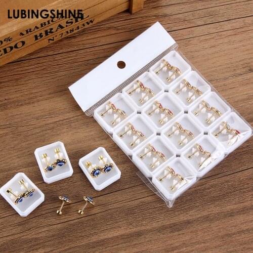 12Pairs/set Stainless Steel Stud Earring Trendy Round Evil Eye Earrings Set Screw Helix Piercings Earrings For Women Men Gift