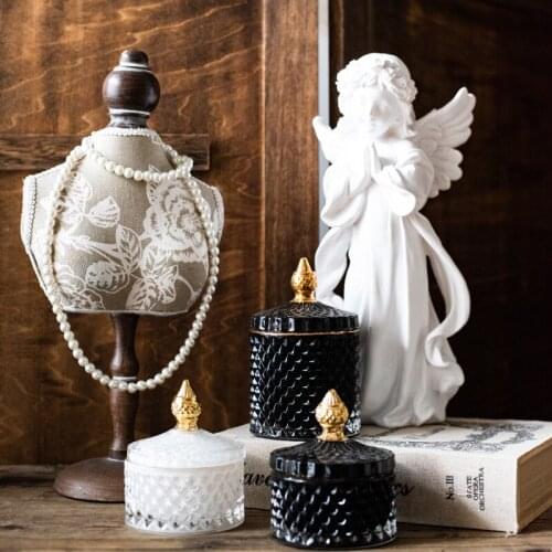 Glass Storage Tank European Style Candy Jewelry Storage Box Organizer Storage Container Multicolored Glass Jar Home Decor Bottle