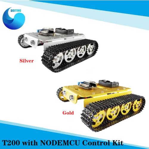 T200 Wireless Tank Chassis Controlled by Android and iOS Phone based on Nodemcu ESP8266 Development Kit RC kit DIY RC Toy
