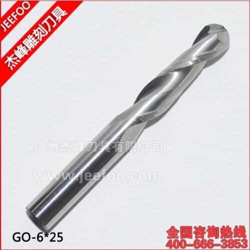 6*25mm Ballnose Carbide Endmill 2 flutes CNC router bits/Carving Router Bit