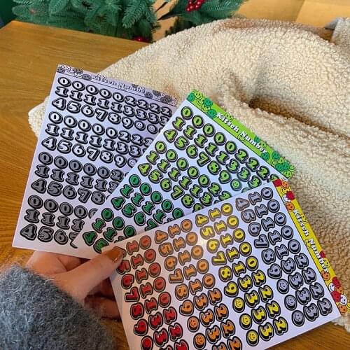 Vintage English alphabet number stickers DIY scrapbooking base collage mobile computer diary happy plan decoration stickers