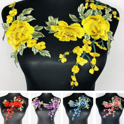 Embroidery Patches Sewing Accessories DIY Handmade Underwear Bedclothes Womens Wear Clothing Decor Rose flower Patches Supplies