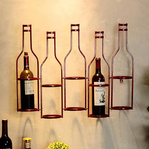 Iron hang ledge wine rack bottles of metal decorative wall frame bar accessories home bars champagne European ideas