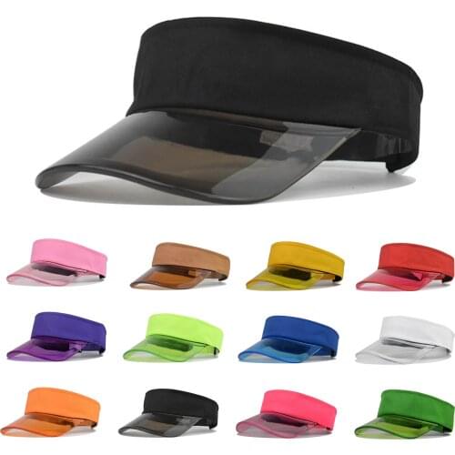 Women Summer Cap Hot Sale High Quality Fashion Solid Color Sun Protection Transparent Baseball Visor Cap For Dropshipping