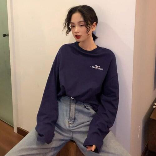 Women Loose T-Shirt Autumn Long Sleeve Harajuku Tops Grunge Aesthetic Korean Neon Stranger Things Streetwear Shirts