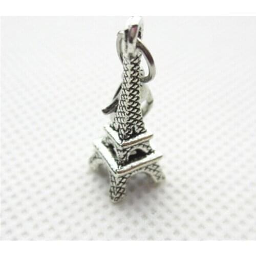 10pcs/lot Silver Eiffel Tower Charms Dangle Charms Lobster Clasp Charms Diy Bracelets Bangles Jewelry Accessory Floating Charms