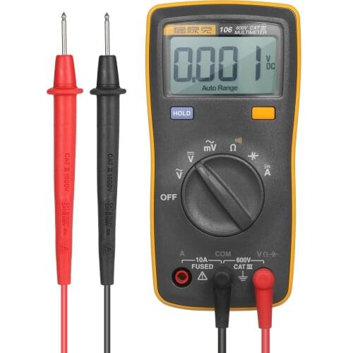 106 Digital Auto Range Digital Multimeter AC/DC Easily Carried mini DMM meter Current Resistance Capacitance Voltmeter Ammeter
