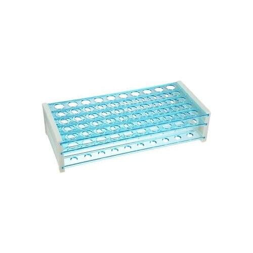 2Pcs 16mm Hole Dia Tube Rack Polypropylene 50-Well Blue for 0.5ml, 1.5ml, 1.8ml