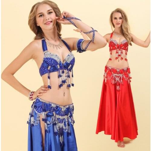 2018 Brand New Cheap Belly Dance Costume Set for Women Belly Dancing Bra Belt Outfit on Sale