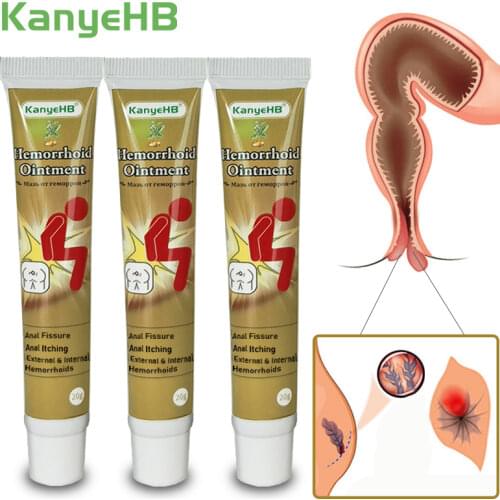 3pcs Hemorrhoids Treatment Cream Chinese Herbal Extracts Hemorrhoids Internal External Piles Anal Fissure Pain Relief A647