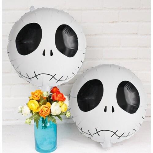 5pcs 18inch Round Skeleton Head Pumpkin Vampire Girl Halloween Foil Balloons Halloween Decoration Hallow Hallowmas Party Decor