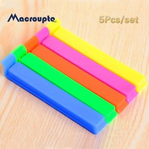 5Pcs/lot Portable New Kitchen Storage Food Snack Seal Sealing Bag Clips Sealer Clamp Plastic Tool
