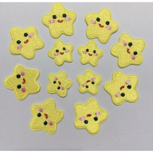 50psc/Lot Embroidery Patches Letters Clothing Decoration Accessories Little Stars Pudding Diy Iron Heat Transfer Applique