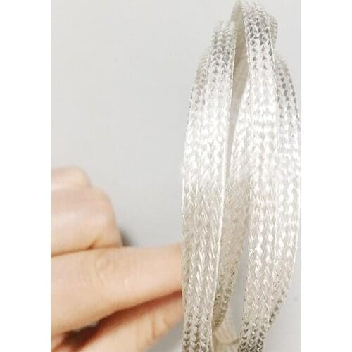 6MM Encrypted pure copper silver plated cable sleeve anti-jamming Braid Sleeve Silver plated copper Metal sheath