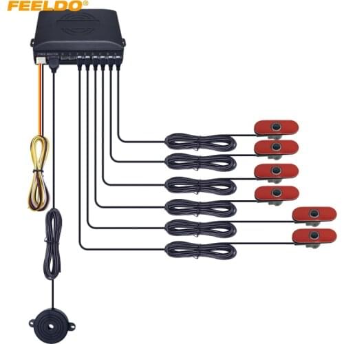 FEELDO 1Set Car 6pcs Original Sensors 16.5mm Reverse Backup Radar 2 Front 4 Rear Beep Alarm Parking Sensors #AM1358