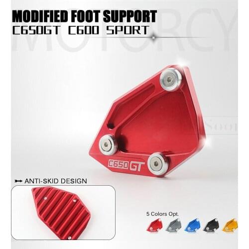 For BMW C650GT C600 Sport 2012 2013 2014 2015 Motorcycle CNC Aluminum Kickstand Foot Side Stand Extension Pad Support Plate