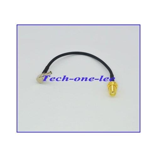 Free Shipping (10pcs/lot) Extension Cable RG174 15cm CRC9 Plug Right Angle to SMA Female Connector Pigtail
