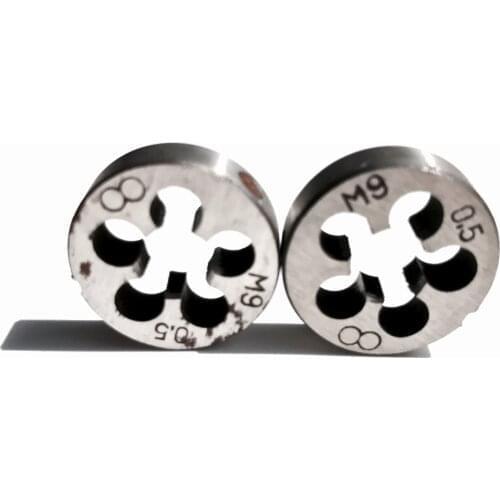 Free shipping 2PCS Metric Die M9*0.5/0.75/1.0/1.25mm pitch manual round dies for DIY maker NF metal workpieces hand threading