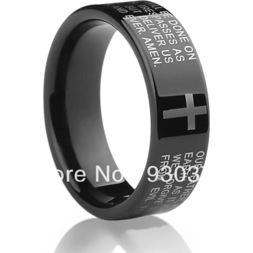 Free Shipping and Free Engraving Tungsten ring male Korean version of the original designers of the Bible ring