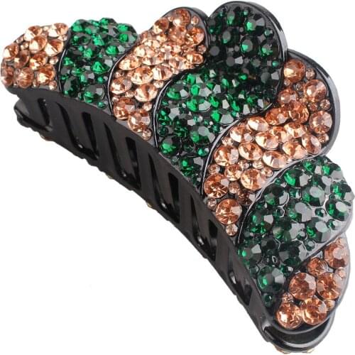 Shining New Colorful Hair Claw Vintage Women Crystal Clips Headwear Crab For Large Size Hair Clamps Rhinestone Hair Accessories