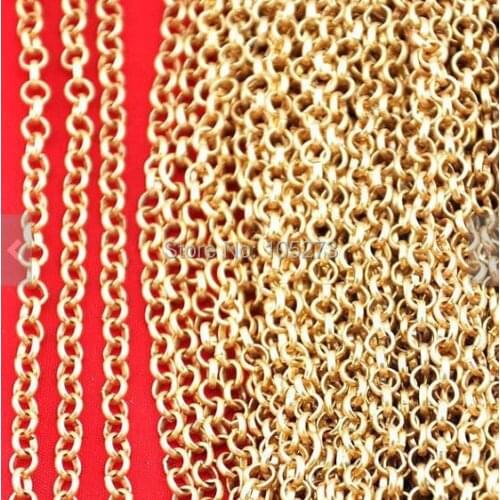 16ft 5 Meters Of 4.6mm Round Gold Plated Cable Link Chain - Wholesale DIY Accessory Jewelry Making
