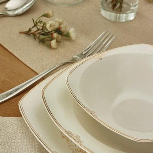 Porcelain 60 piece white porcelain dinner set with 12 * cup, saucer, sweet soup dinner plate dinnerware set 12 for people