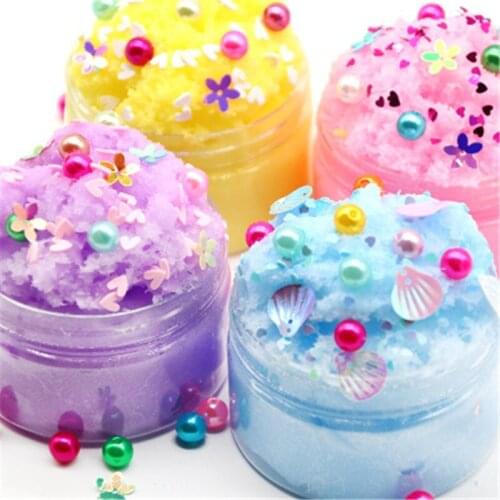 Fluffy Foam Slime Clay Ball Supplie DIY Light Soft Cotton Charms Slime Fruit Kit Cloud Craft Antistress Kids Toys for Children