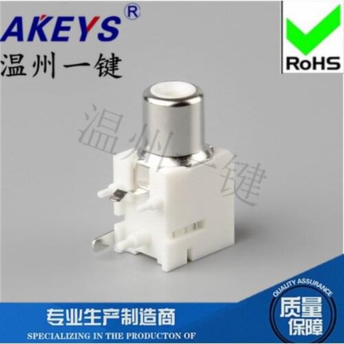 10pcs AV1-8.4-9 AV same-core socket 3 feet RCA seat single hole PCB soldering audio and video lotus seat