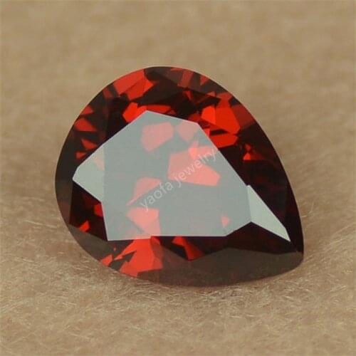 Hot Sale 2*3~13*18mm Dark Garnet Pear Shape Teardrop Cut Lab Grown CZ Gems Loose Synthetic Cubic Zirconia Red Stones For Jewelry