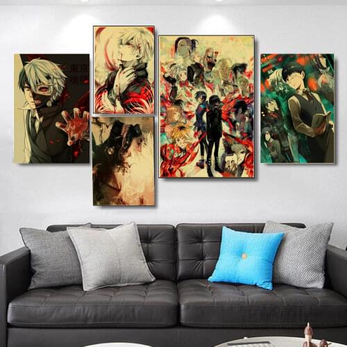 Hot Sale Tokyo Ghoul Anime Posters And Prints Modern Photo Art Canvas Painting Bar Home Decoration Wall Decor Paintings No Frame