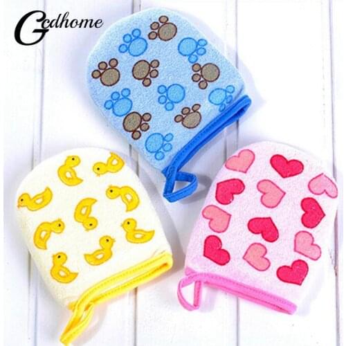 Cotton Baby Bath Shower Sponge Cartoon Mittens Kids Bath Brushes Scrubber Mitt Gloves Foam Rub Wash Cloth Towel Baby Care