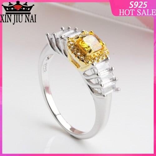 Gold natural yellow diamond jewelry literary girl dream luxury 18K plated fashion ring