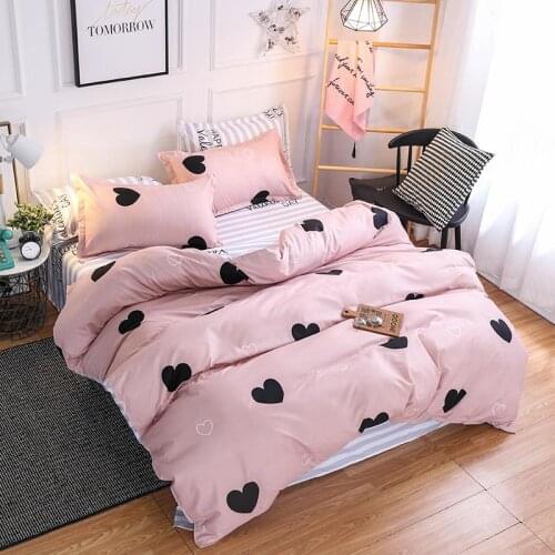 50Christmas gifts Bedding Set 3/4pcs Family Set (Duvet Cover + Bed Flat Sheet + Pillow Case) Twin Full Queen King Size