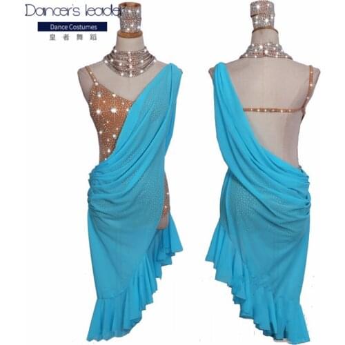New Latin dance competition suits, dance clothes, performance clothes, full body diamond jewelry, custom children