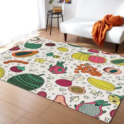 Colorful Fruit Dragon Fruit Durian Carpet Bedroom Room Bedside Blanket Rug for Living Room Cloakroom Carpet Bedroom Decor