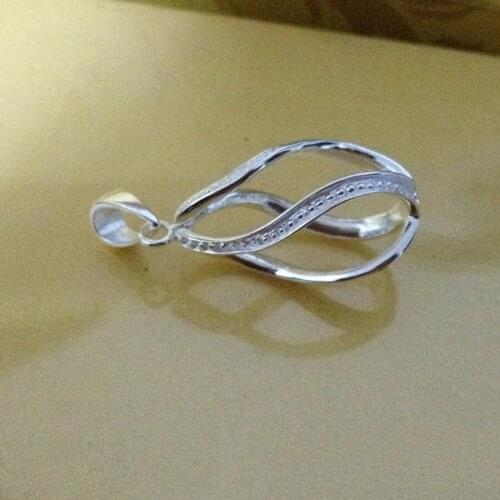 925 Sterling Silver Twisted Pendant Locket Cage Can Open to Fit 6-8.5MM Bead, DIY Pearl Bead Necklace Bracelet Mounting