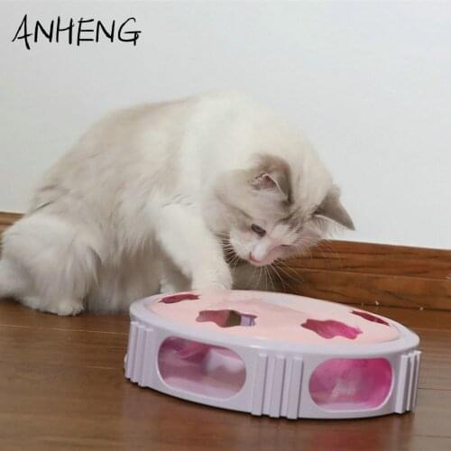 Circular turntable Intelligence toy for kitten smart electric pet toy with LED The cat training toy