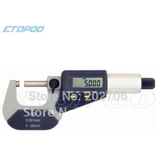 0-25mm Electronic outside micrometer digital micrometer 0.001mm 4ways measurement