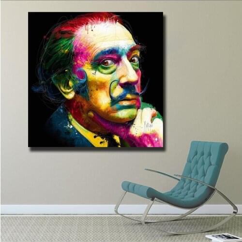 Wlong Printing Oil Painting Pop Art Salvador-Dali Wall Art Canvas Prints Pictures Home Decor For Living Room, Bedroom No Framed