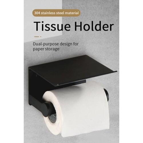 Toilet Wall Mount Toilet Paper Holder Stainless Steel Bathroom Kitchen Roll Paper Accessory Tissue Towel Accessories Holders
