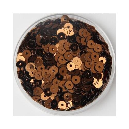 New Arrival-50g 5mm Flat Round Loose Sequins Paillettes Sewing Wedding Craft Good Quality 3# Coffee Brown Confetti