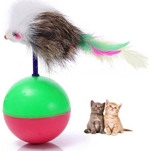 New Durable Pet Cat Toys Mimi Favorite Fur Mouse Tumbler Kitten Cat Toys Bells Plastic Play Balls for Catch Cats Supplies
