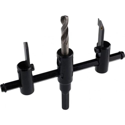 Hole puncher 30-120mm Adjustable Aircraft-type Wood Circle Hole Saw Cutter Tool Kit Cordless Drill Bit for Woodworking