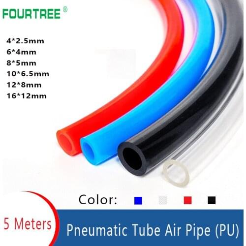 5 Meters PU Air Compressor Hose Tubing Pneumatic Pipe Tube Line Polyurethane OD 4/6/8/10/12/14/16mm ID 2.5/4/5/6.5/8/12mm